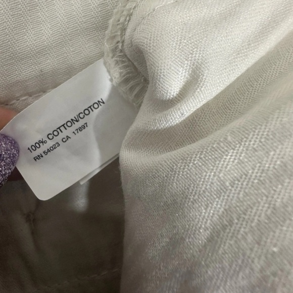 NEW Gap Women Sz 10 Beige Pants Capri Striped 100%Cotton Flat Front Wide - Picture 12 of 12